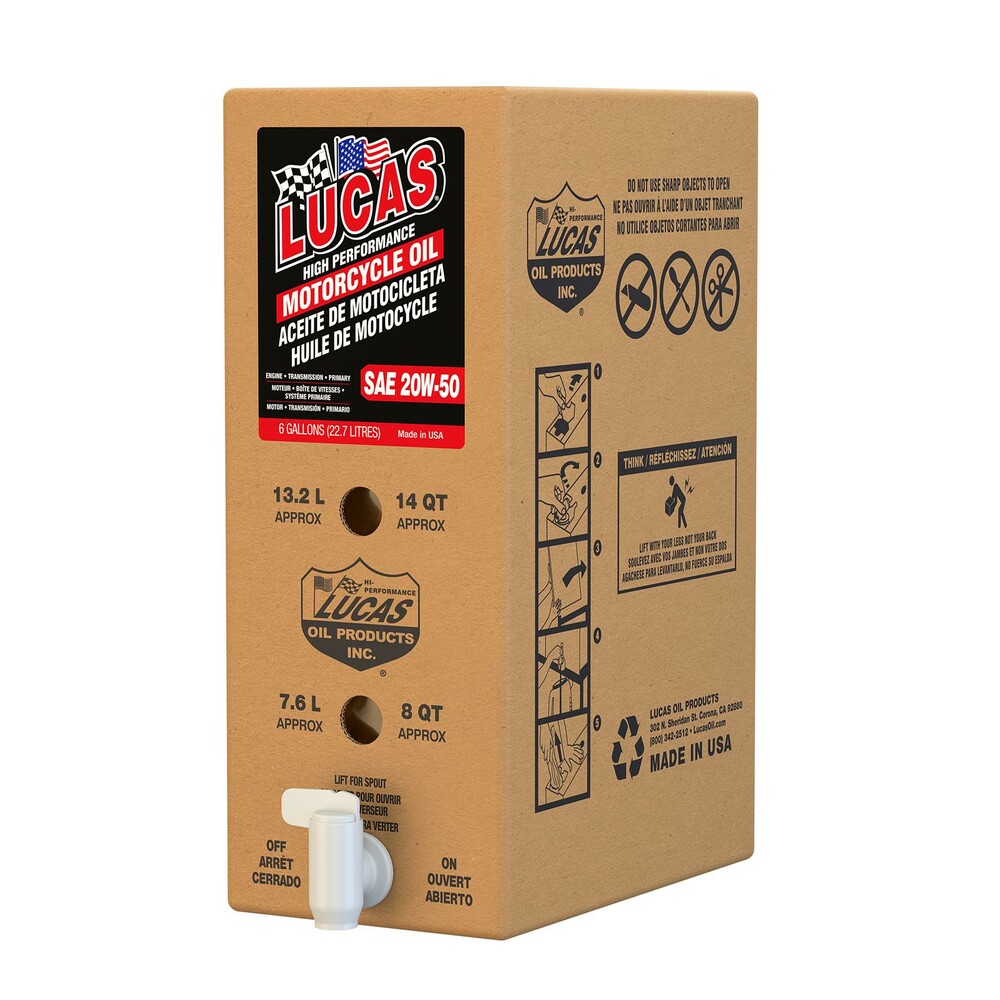LUCAS HIGH PERF 4T MIN ENGINE OIL 20W50 6 GAL BOX