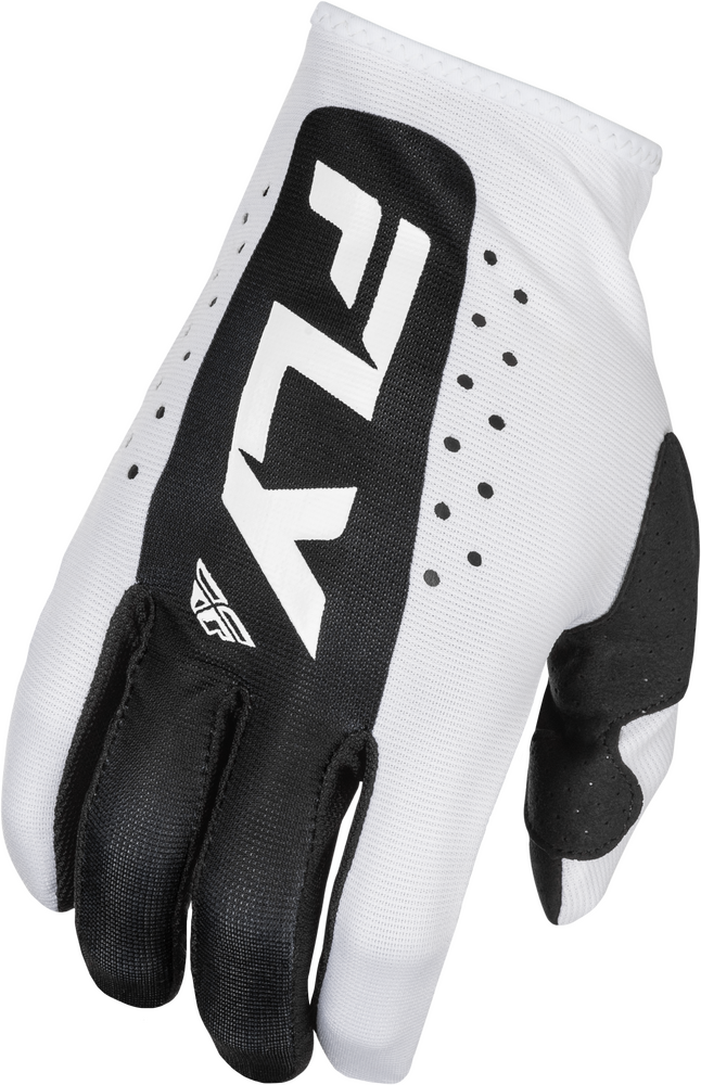 FLY RACING LITE GLOVES WHITE/BLACK LG
