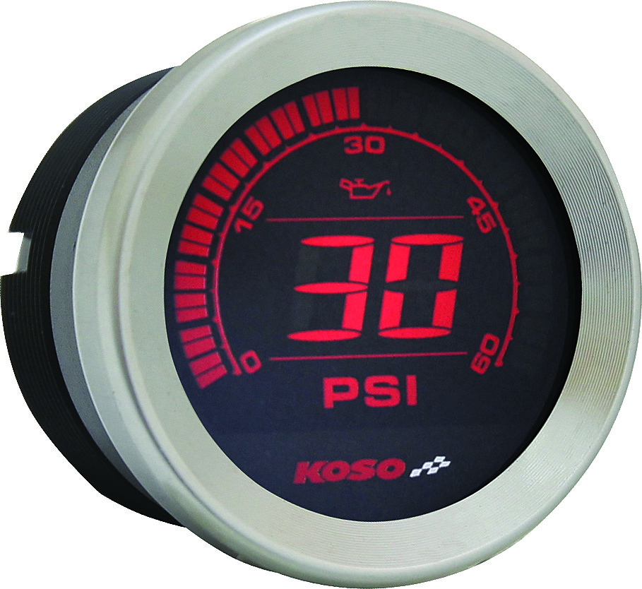 KOSO DIGITAL GAUGE CLUSTER SILVER BEZEL 04-13 FLHT AND FLTR