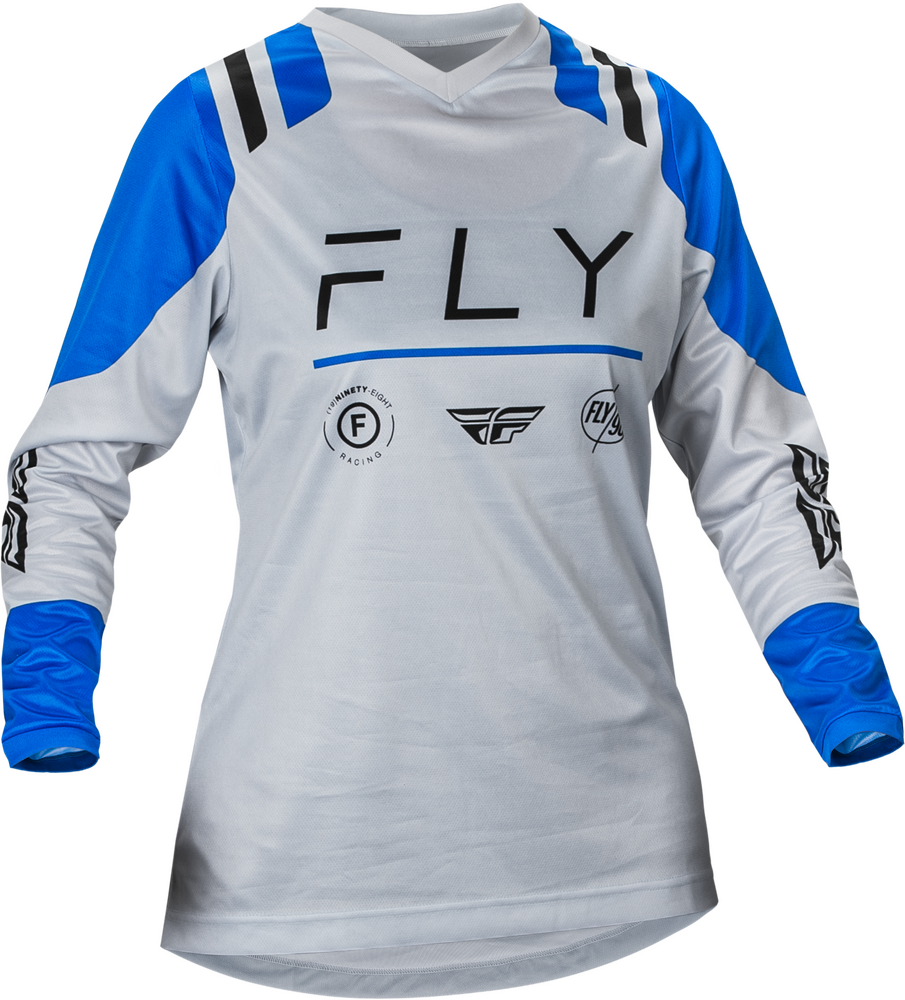 Fly Racing Women's F-16 Jersey — Artic Grey/Blue