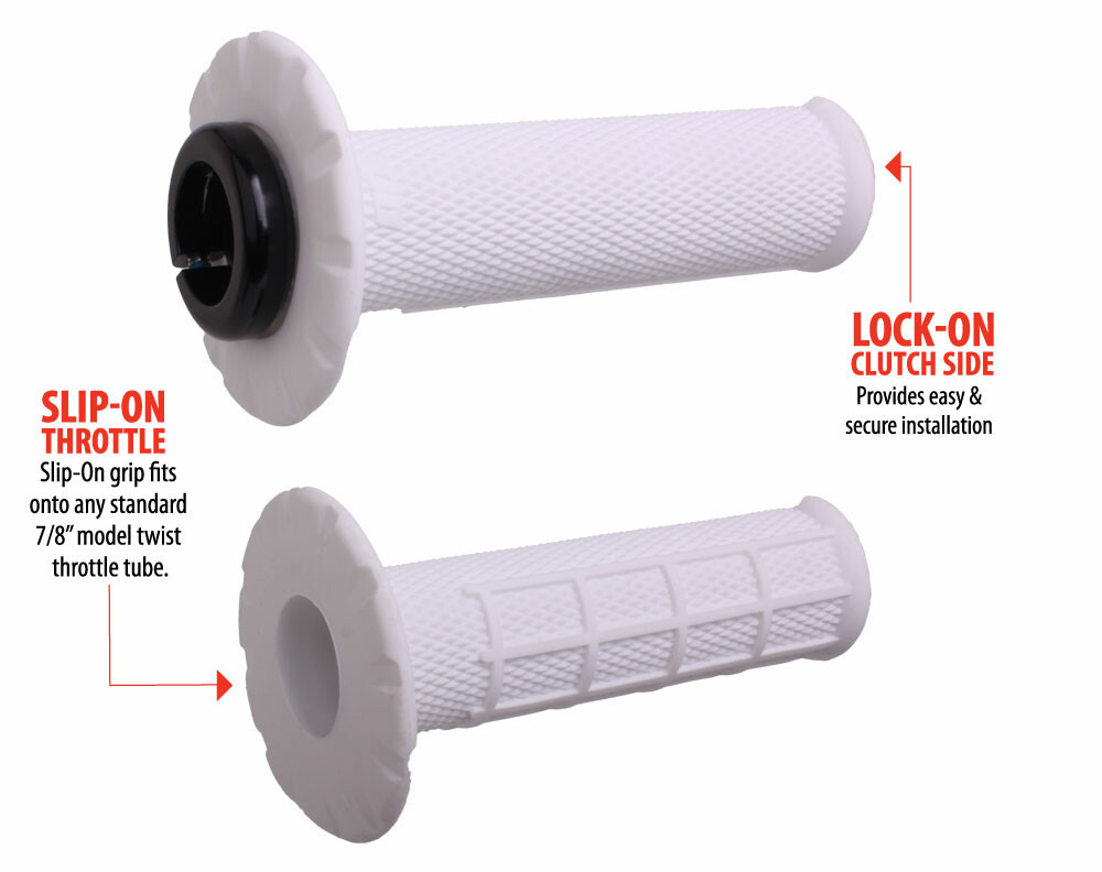 ODI UNIVERSAL LOCK-ON GRIPS PRO HALF-WAFFLE WHITE/BLACK (SOFT)