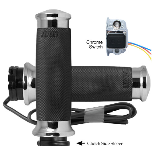 Avon Custom Contour Grips Heated Cable Throttle Chrome