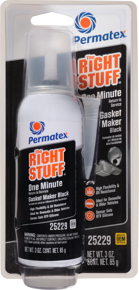 PERMATEX RIGHT STUFF BLACK ONE MINUTE GASKET 3 OZ