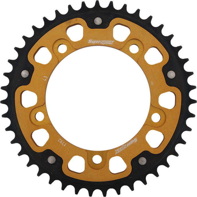 REAR STEALTH SPROCKET ALU/STL 43T-525 GLD SUZ/TRI