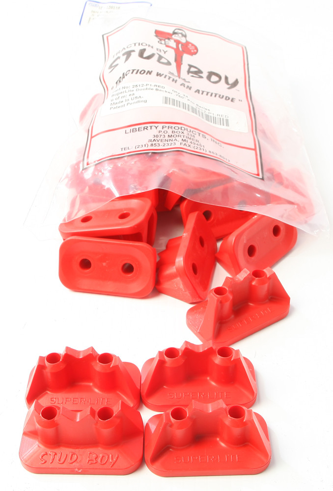 STUD BOY SUPER-LITE PRO SERIES DOUBLE BACKERS .75" 24/PK RED