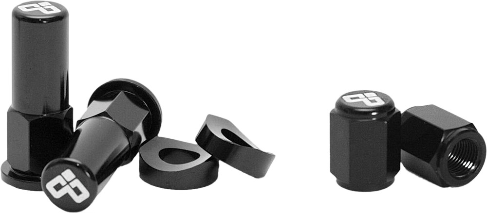 DUBYA RIM LOCK NUT & VALVE CAP KIT BLACK