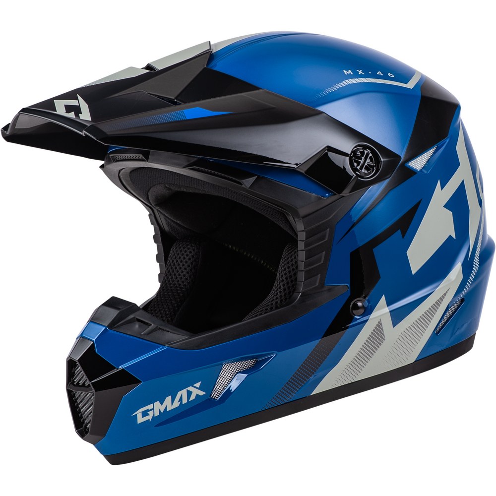 GMAX MX-46 COMPOUND HELMET BLUE/BLACK/GREY LG