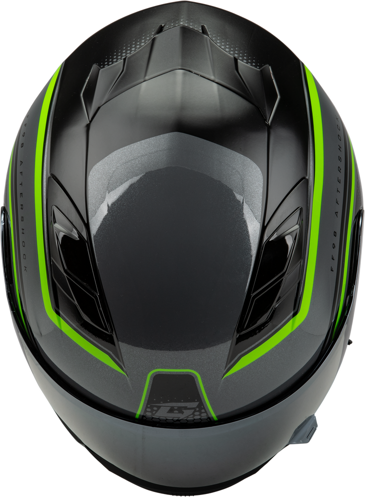 GMAX FF-98 AFTERSHOCK HELMET GREY/NEON GREEN XS