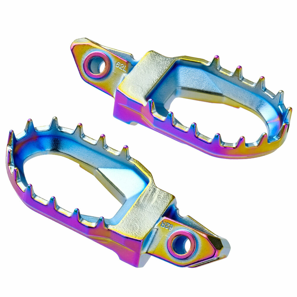 Zeta Aluminum Footpegs Kaw Oil Slick