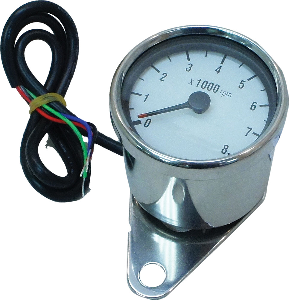 HARDDRIVE MINI 8000 RPM TACHOMETER WHITE FACE