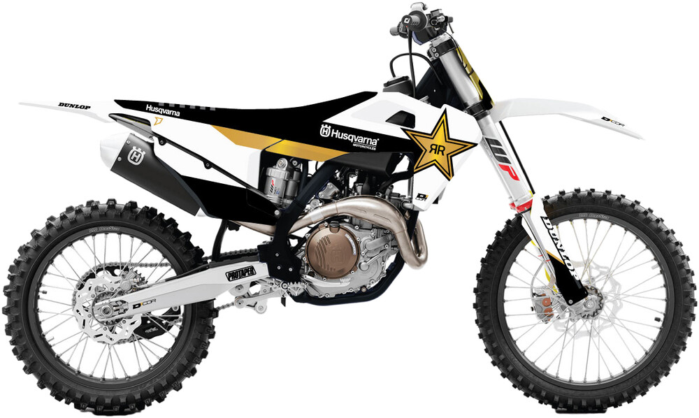D'COR Visuals Complet Kit Rockstar Husqvarna TC/FC 125-450 WHT BG