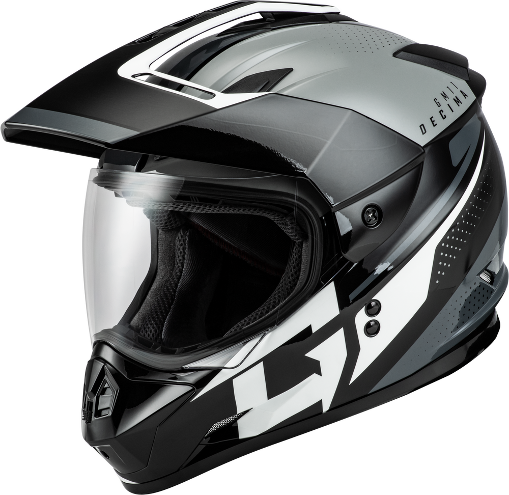 GMAX GM-11 DECIMA HELMET BLACK/GREY/WHITE MD
