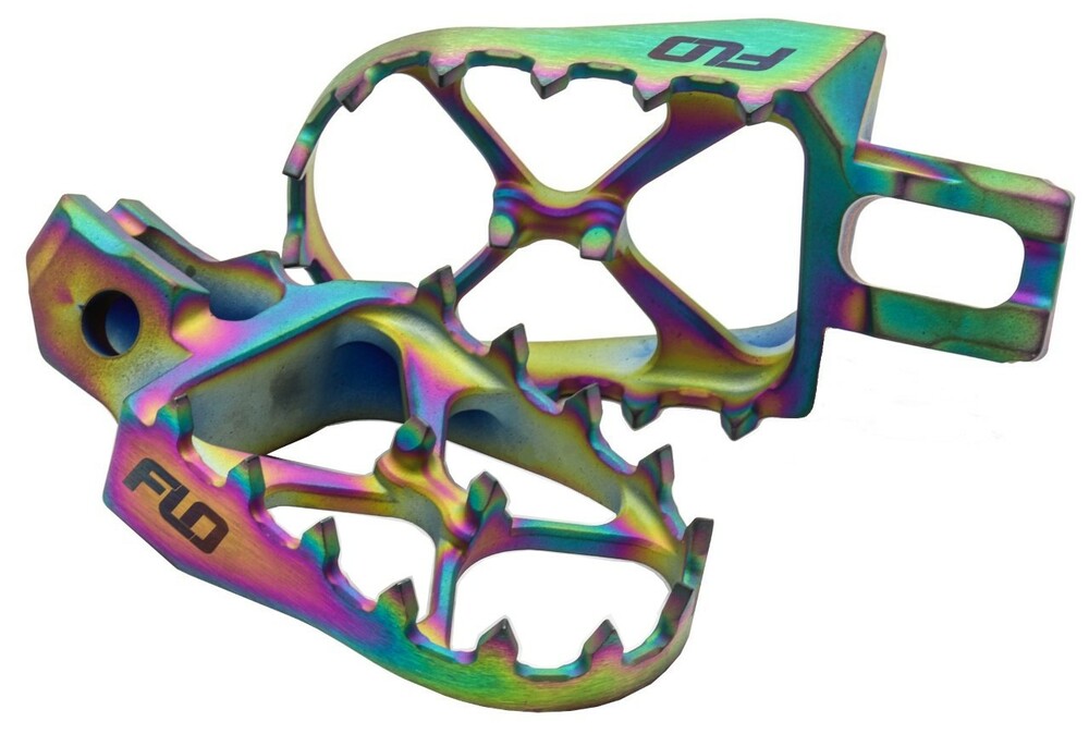 FLO MOTORSPORTS TITANIUM FOOT PEGS JET FUEL GAS/HUS/KTM