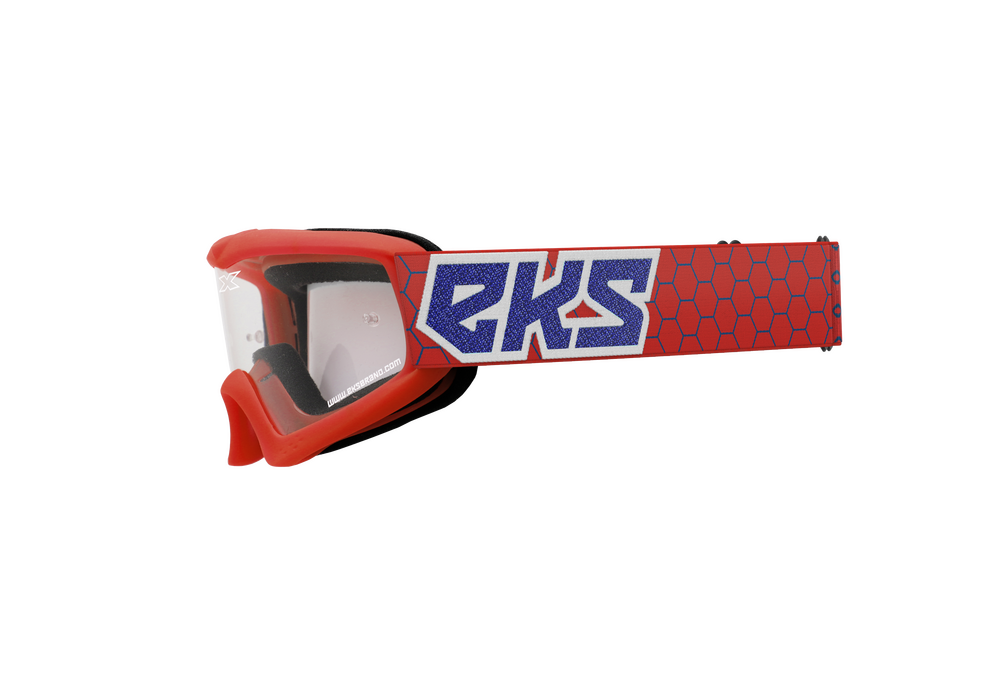 Eks Brand Youth XGrom Goggles — Red/White/Metallic Blue