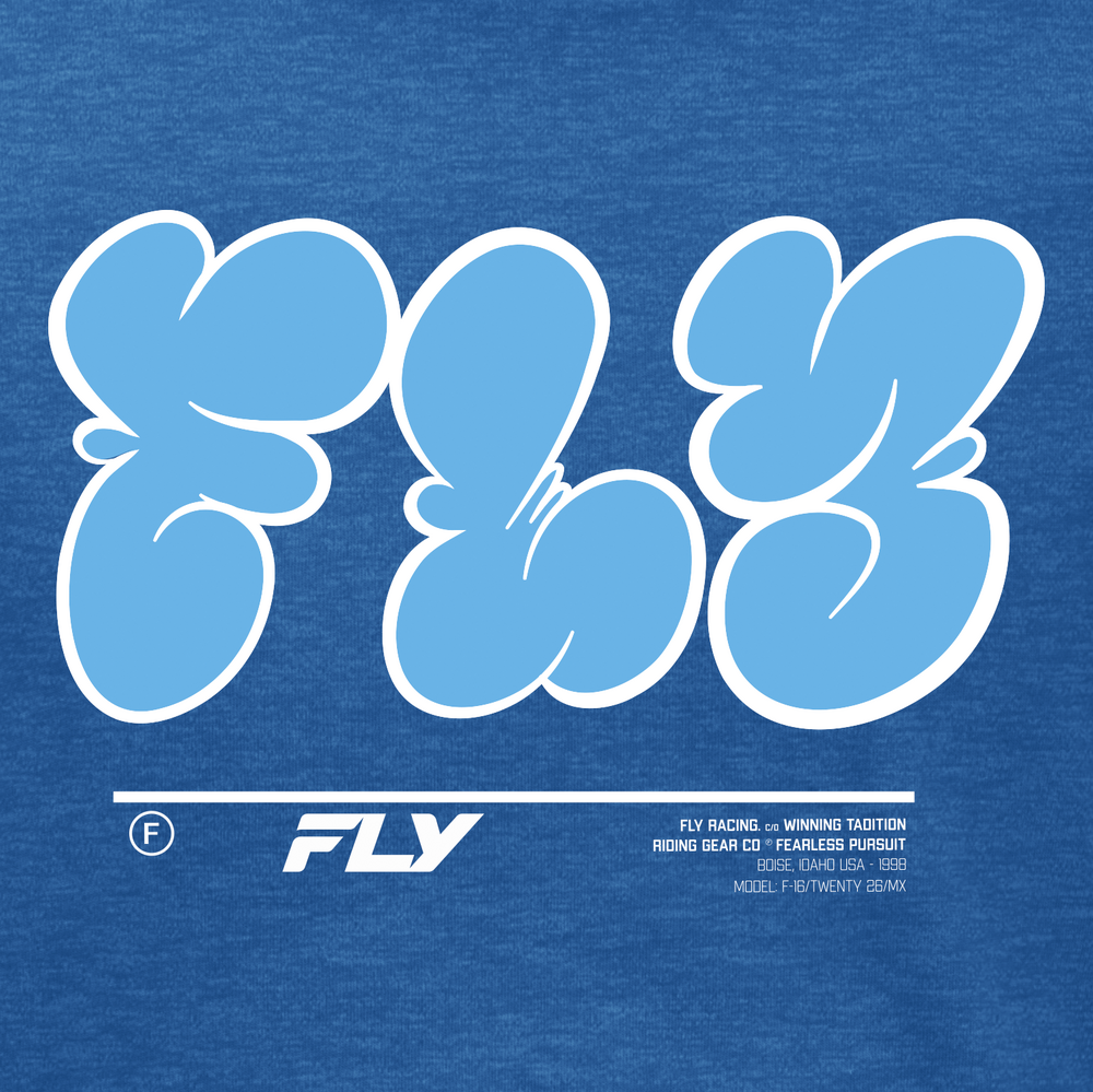 FLY RACING YOUTH FLY GRAFFITI TEE BLUE YL