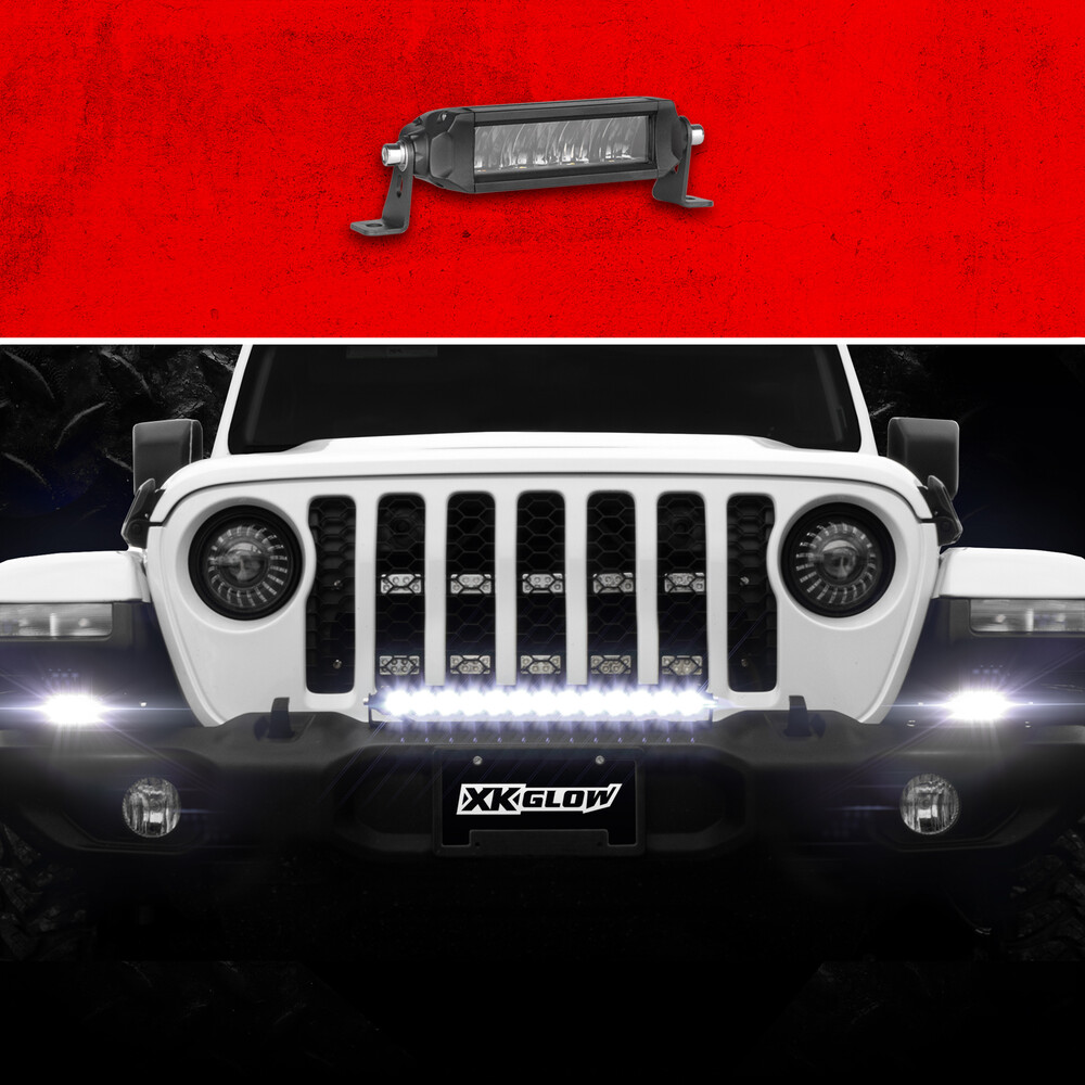 XK GLOW 6" RAZOR LIGHT BAR AUX HIGH BEAM WITHOUT HARNESS