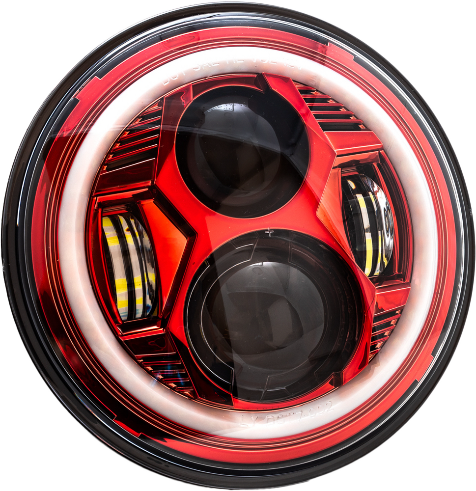 LETRIC LIGHTING CO 7" LED RED HEADLIGHT HALO W/ MNT ADAPTER