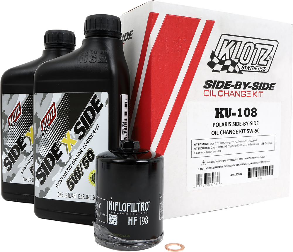 Klotz Polaris SxS 2qt Synthetic Oil Change Kit