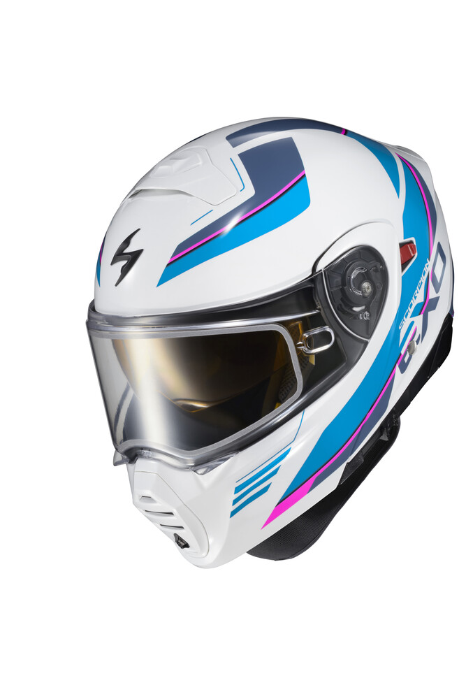SCORPION EXO EXO-GT930 COLD WEATHER HELMET MODULUS WHT/BLU XL (DUAL PANE)