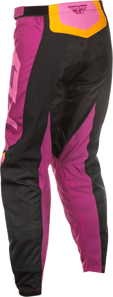 FLY RACING WOMEN'S F-16 PANTS BLACK/MAUVE/YELLOW SZ 09/10