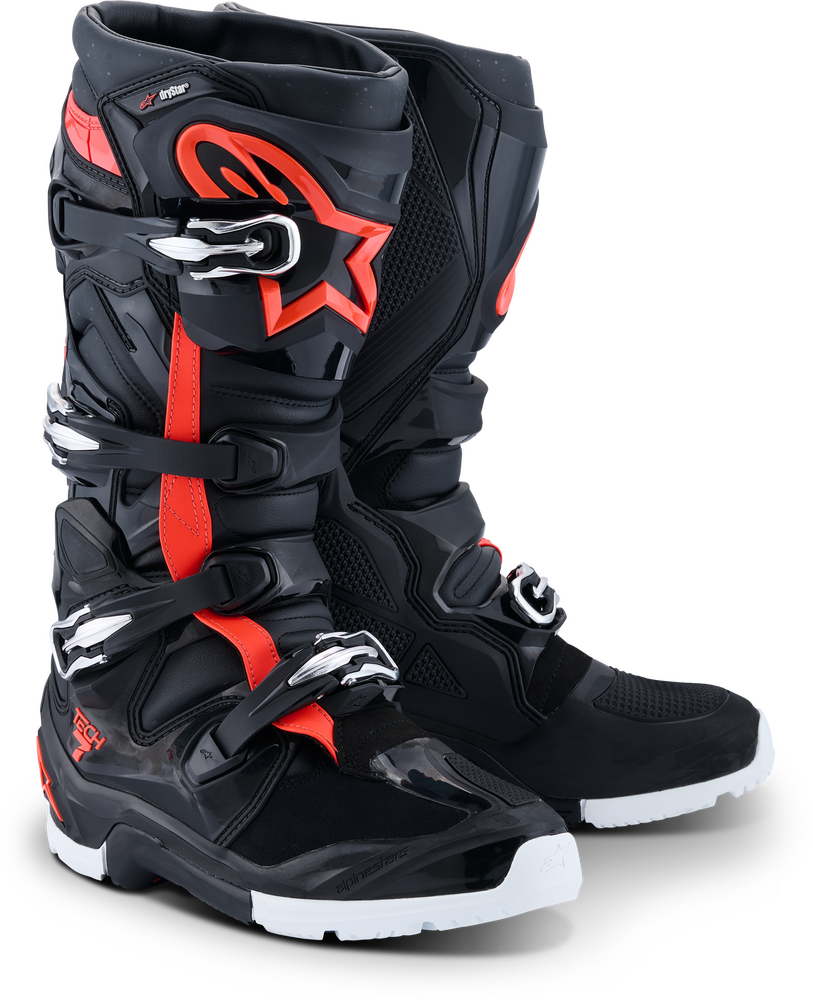 Alpinestars Tech 7 Enduro Drystar Boot — Black/Red Fluo/White