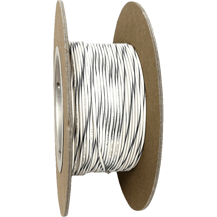 Namz Custom Cycle 100' Spool 20-Gauge Wire (White/Gray Stripe)