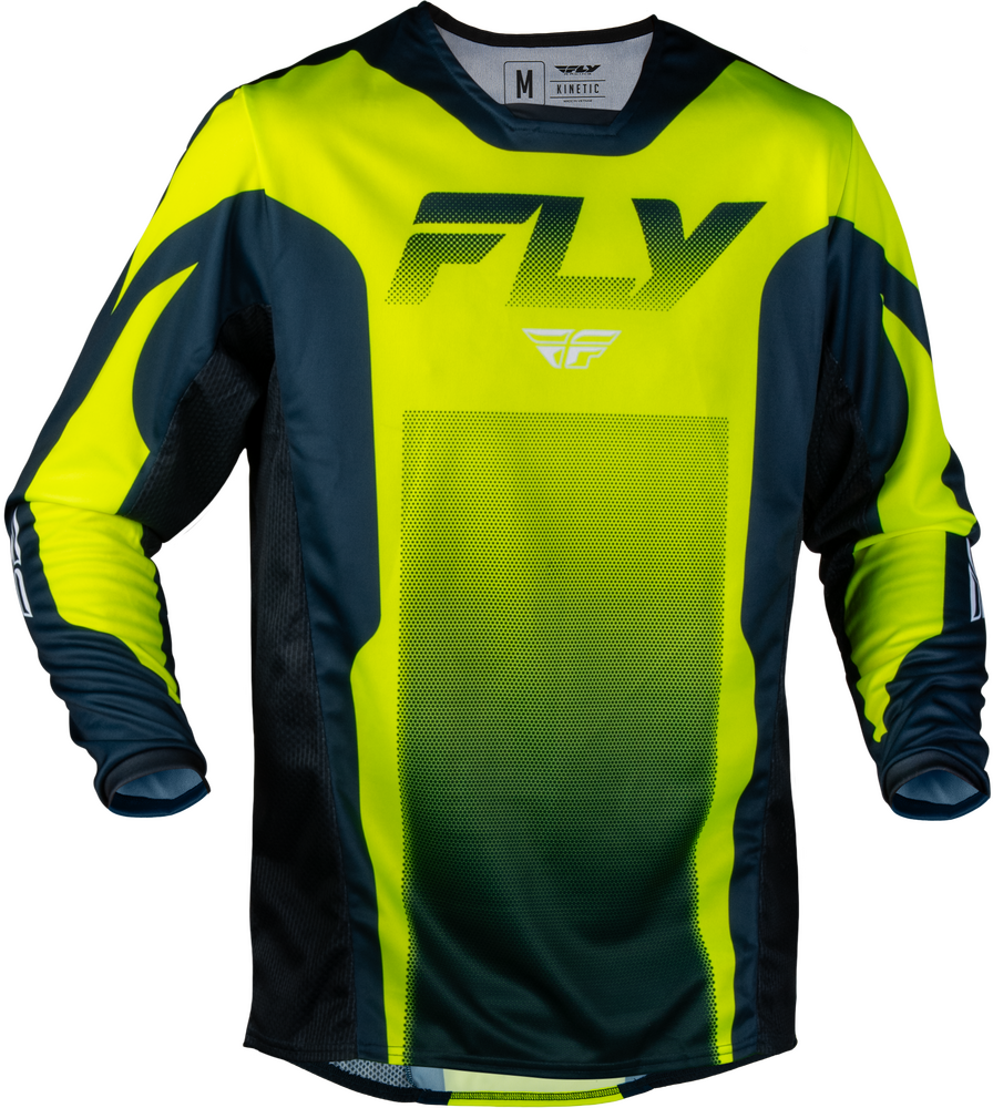 Fly Racing Kinetic Fade Jersey (2027) — Hi-Vis/Navy/White