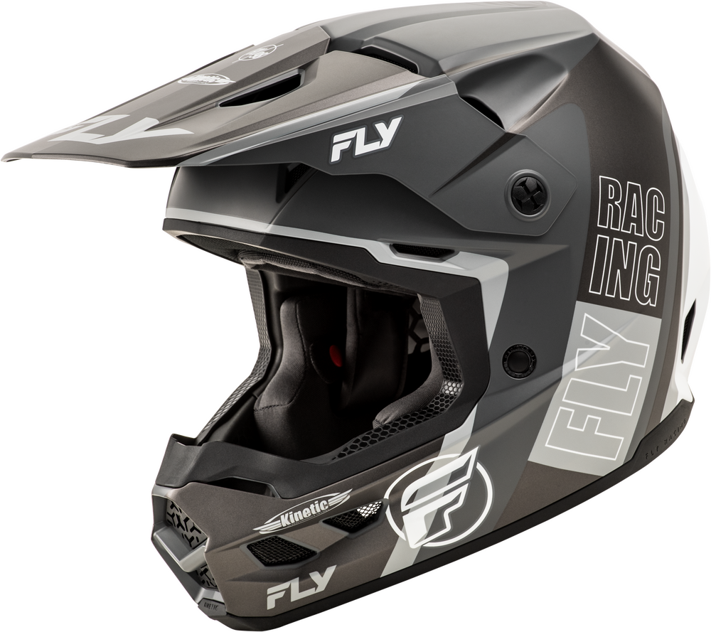 Fly Racing Kinetic Rally Helmet (2025) — Grey/Black/White