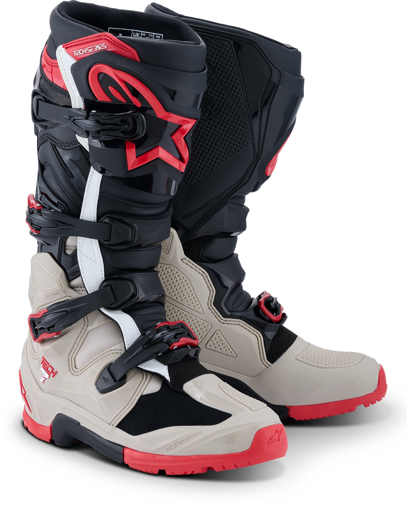 Alpinestars Tech 7 Enduro Boots — Black/Light Grey/Bright Red