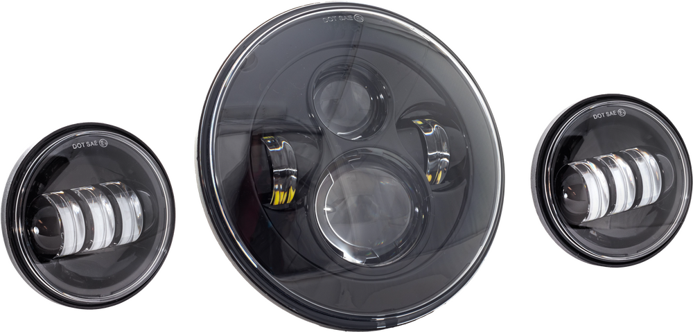 Letric Lighting Co 7" Led Hdlgt Pass Lamp Kit Blk W/ Mnt Adapter