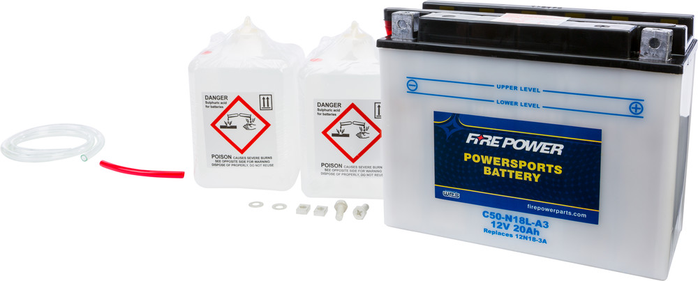 FIRE POWER BATTERY W/ACID C50-N18L-A3 12V HEAVY DUTY
