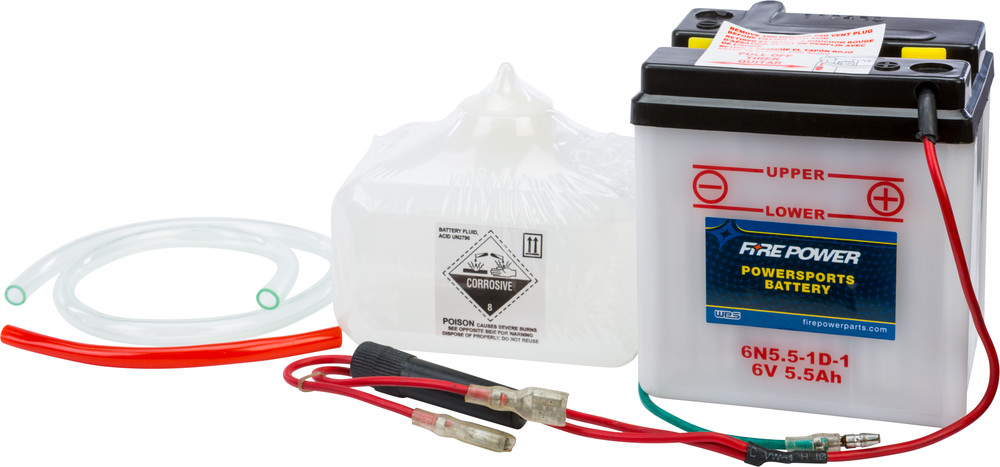 FIRE POWER BATTERY W/ACID 6N5.5-1D-1 6V