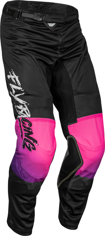 Fly Racing Youth Kinetic Mesh Khaos Pants — Black/Purple/Pink