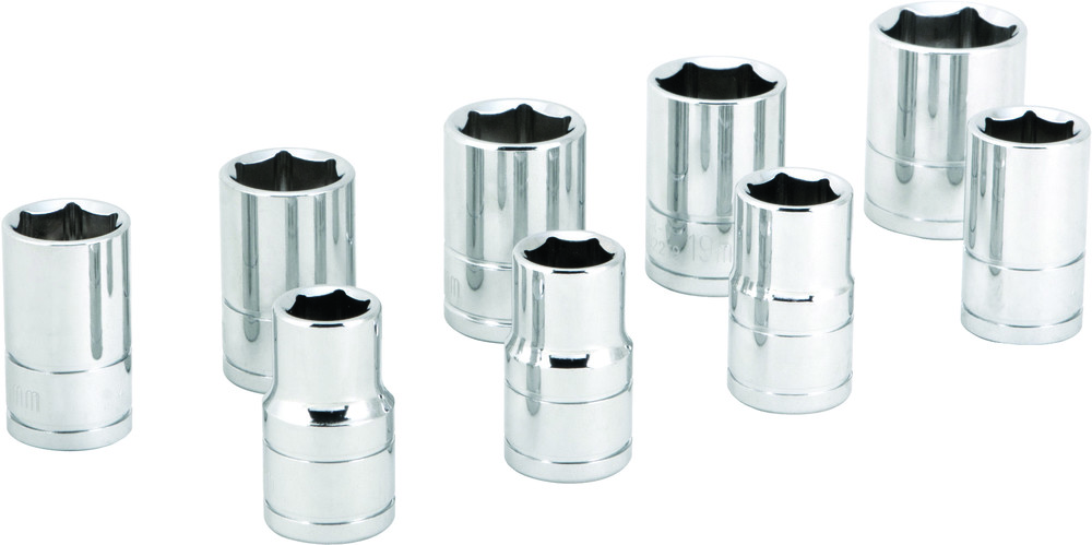 9 PC 1/2" MET SOCKET SET SHALLOW