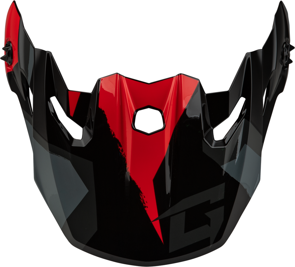 GMAX MX-96 SPLINTER VISOR W/SCREWS BLACK/RED