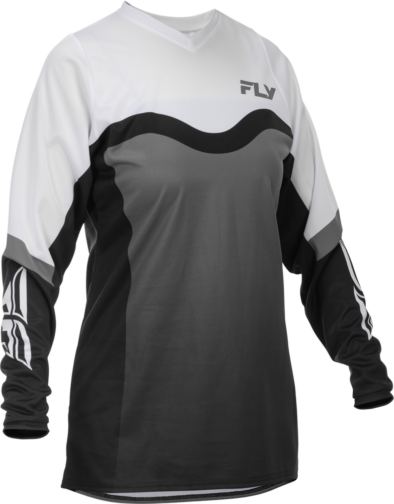 Fly Racing Women's F-16 Jersey (2026) — Grey/Black/White