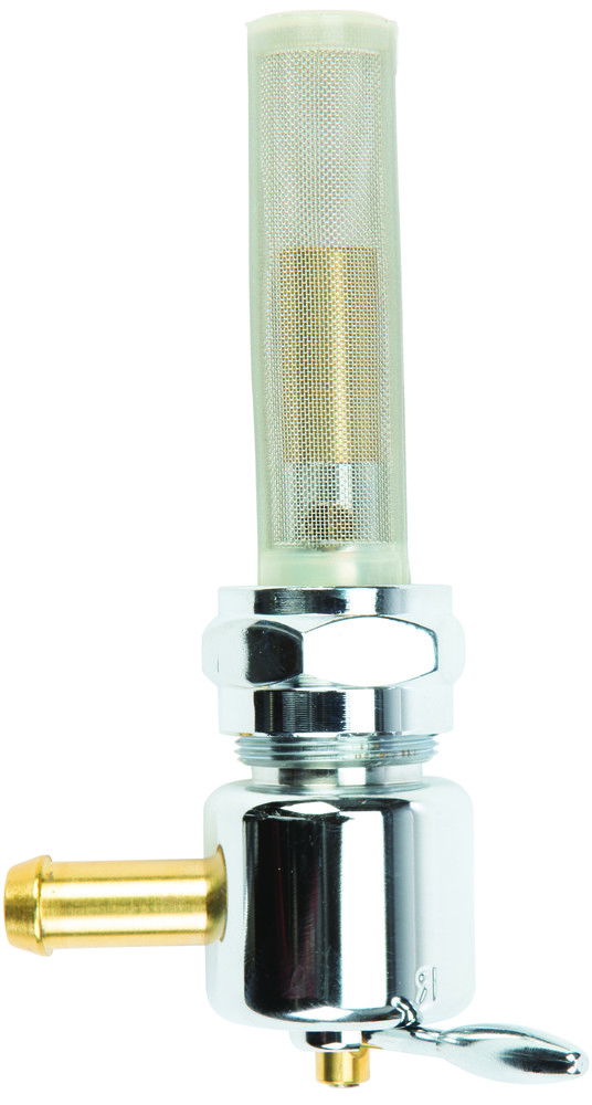 ROUND PETCOCK 22MM BUNG LEFT SPIGOT CHROME