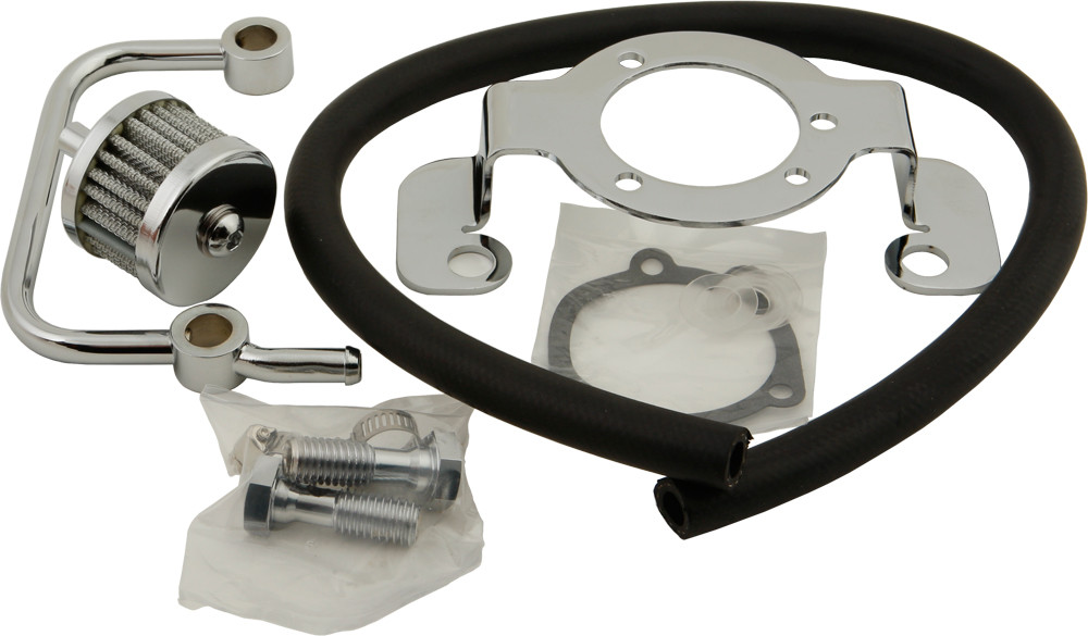 HARDDRIVE COMPLETE MNT KIT BREATHER TUBE CHROME XL 91-06