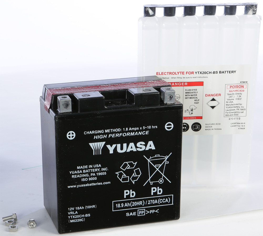 YUASA BATTERY YTX20CH-BS MAINTENANCE FREE