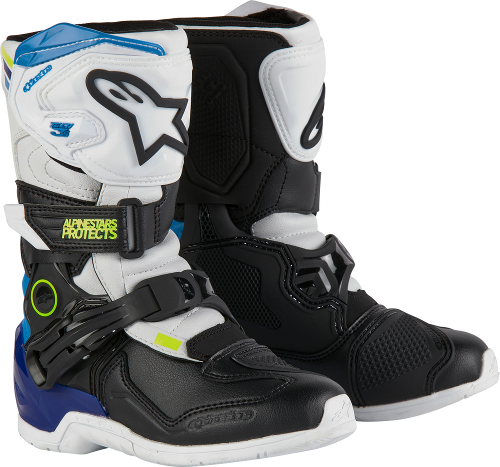 TECH 3S KIDS BOOTS WHT/BLK/ENAMEL BLUE SZ 13