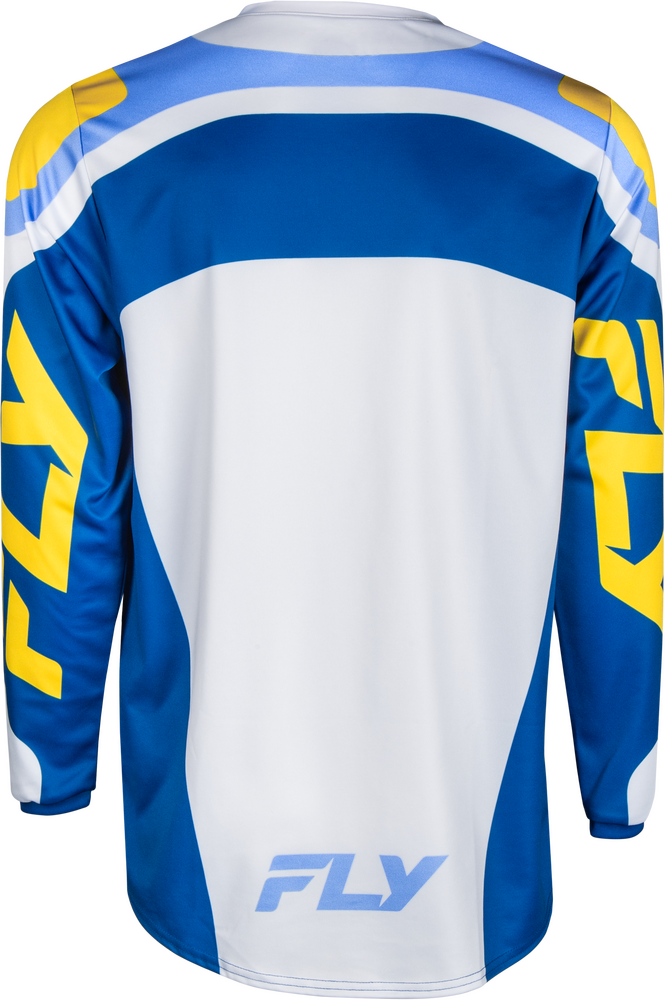 FLY RACING F-16 JERSEY WHITE/DARK BLUE/YELLOW LG
