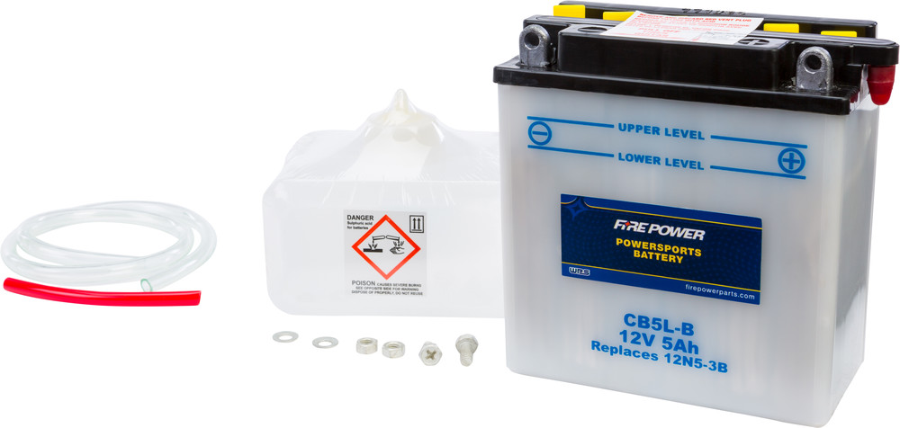FIRE POWER BATTERY W/ACID CB5L-B 12V HEAVY DUTY