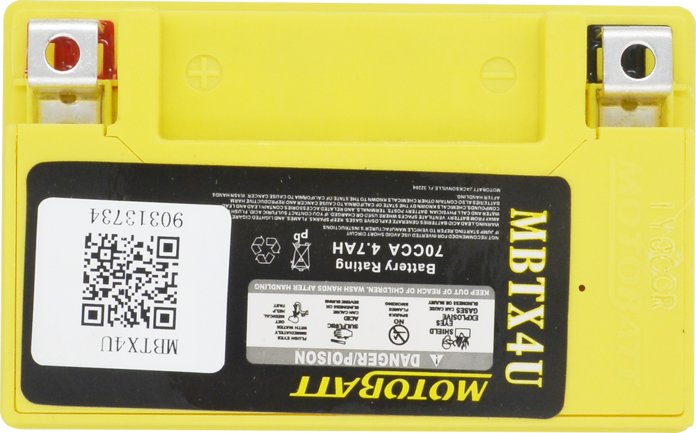 MOTOBATT BATTERY MBTX4U SEALED FACTORY ACTIVATED