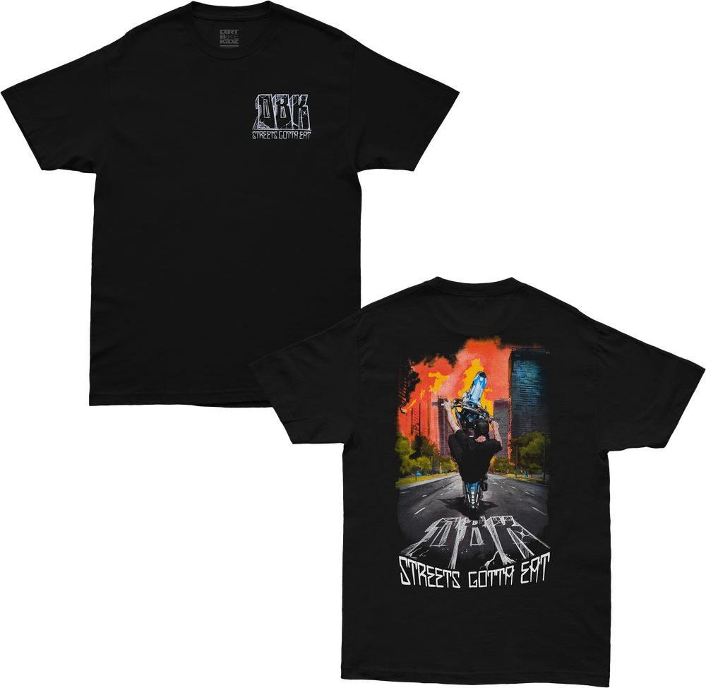 STREETS GOTTA EAT TEE BLACK 2X