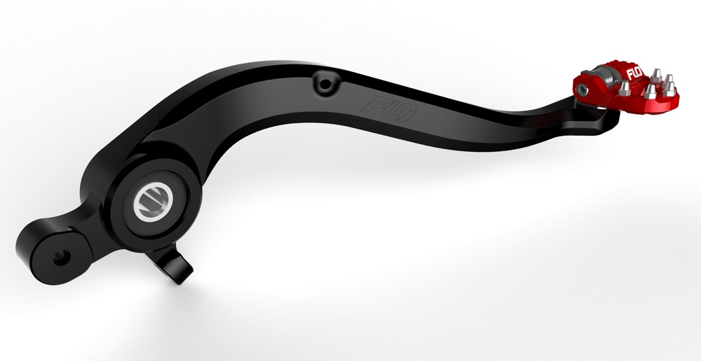 FLO MOTORSPORTS FOLDING TIP  BRAKE PEDALS RED