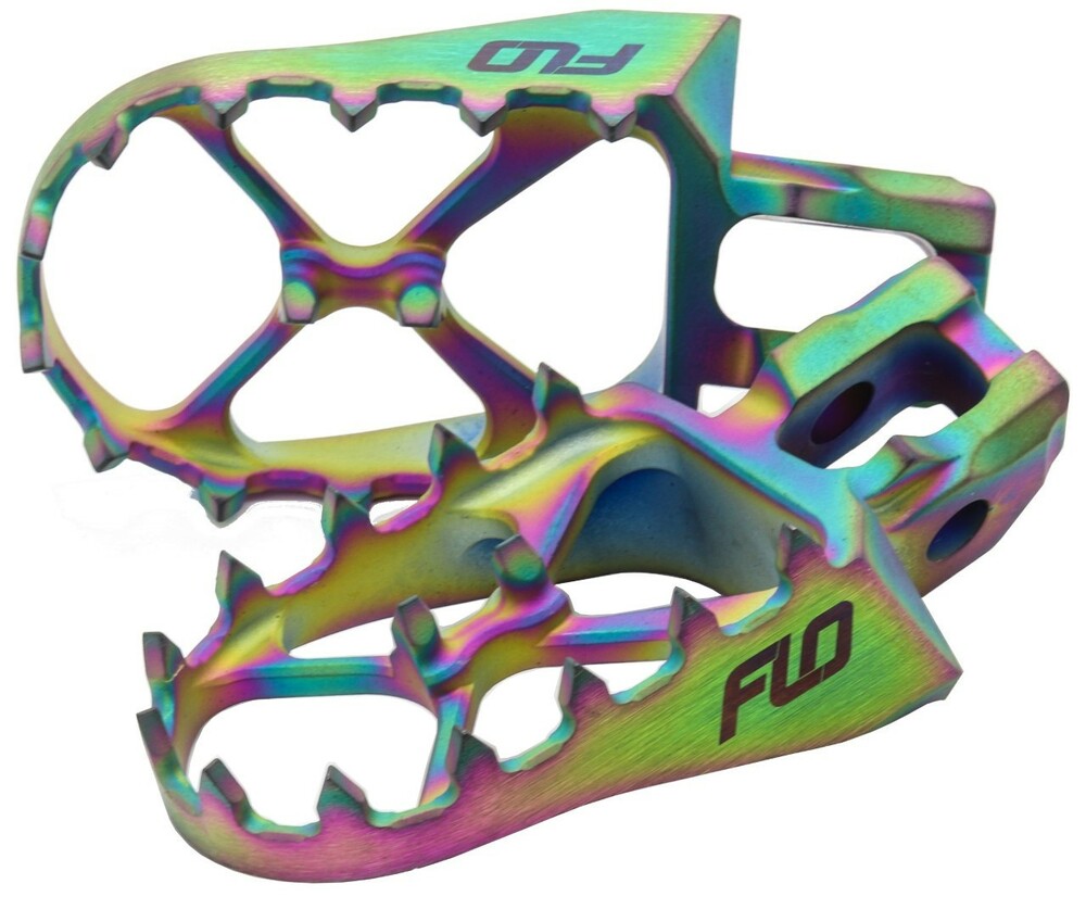 FLO MOTORSPORTS TITANIUM FOOT PEGS JET FUEL GAS/HUS/KTM