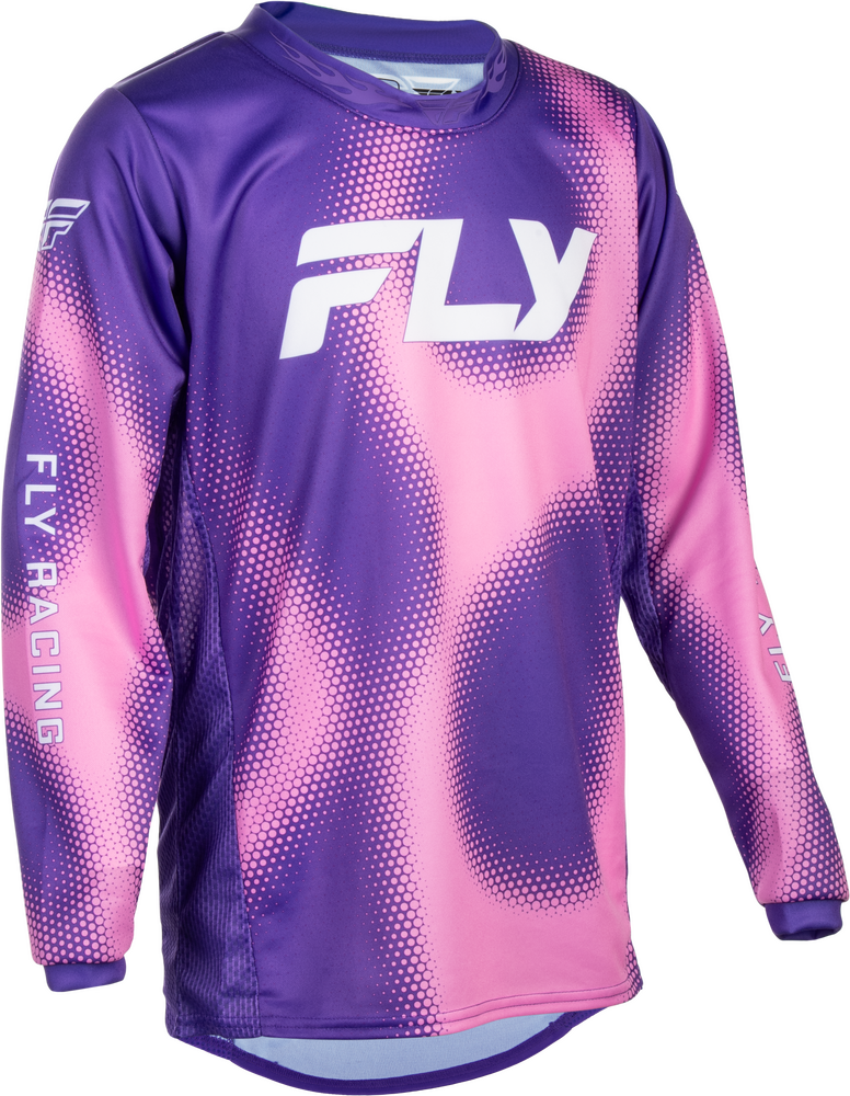 Fly Racing Youth Kinetic Torch Jersey (2027) — Purple/Pink