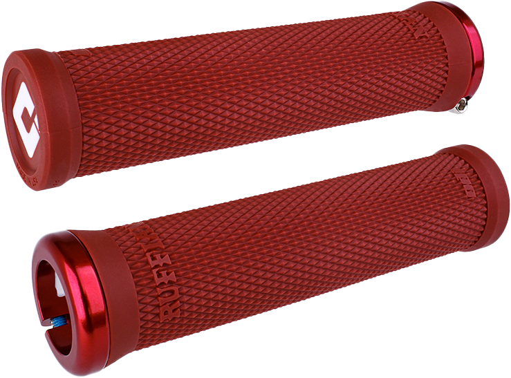 ODI RUFFIAN V2.1 GRIPS 135MM DK. RED/RED STNLS STEEL SCREWS