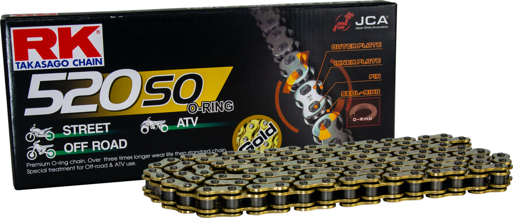 Rk Excel Gb520so Drive Chain Gold 520 X 130