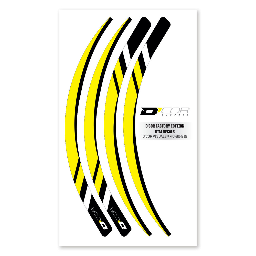 D'COR Visuals Rim Decals Yellow 4 PC Set Yel Rim Decals 4 PC Set